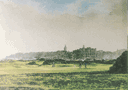 print of the 2nd hole, known as 'Dyke' on the Old Course, St. Andrews, from a painting by Ken Reed