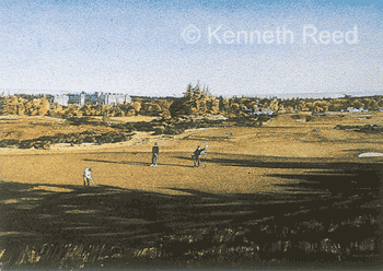 Limited Edition fine art print of the golf links of the Kings Course Gleneagles, Scotland from a painting by Ken Reed