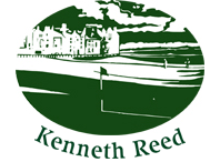 Miniature Fine Art golf prints from original paintings of St. Andrews and Pebble Beach courses by Ken Reed