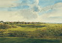 print of Royal St. Georges golf course, Sandwich, England from a painting by Ken Reed