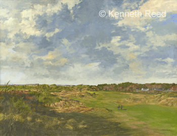 Original painting by Kenneth Reed of the 10th hole commissioned by Royal Troon Golf Club, Scotland