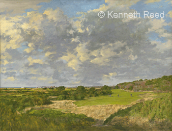 Original painting by Kenneth Reed of 11th hole commissioned by Royal Troon Golf Club, Scotland