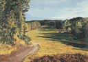 print of the 10th hole at Sunningdale golf club, England from a painting by Ken Reed