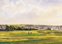 print of the Old Links, Musselburgh golf club, Scotland from a painting by Kenneth Reed